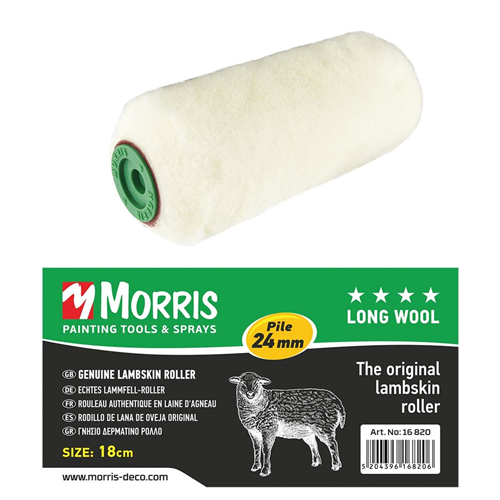 ROLLER MORRIS LONG WOOL, UNTRIMMED 4”, GREEN, 24cm