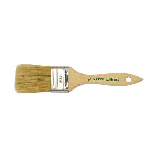 PAINTBRUSH MORRIS SEMI DOUBLE, WHITE BRISTLE, WOODEN HANDLE, A124-40