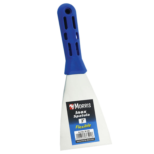 FLEXIBLE WALL INOX SCRAPER, PLASTIC HANDLE MORRIS 4.0 (100MM)