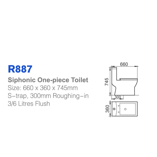 Siphonic One-piece Toilet - S Trap